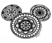 mandala disney mickey mouse dessin à colorier