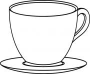 tasse de cafe et dethe dessin à colorier