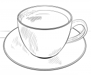 Coloriage cafetiere et sa tasse a cafe dessin