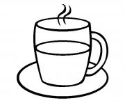 Coloriage cafetiere et sa tasse a cafe dessin