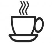 Coloriage cafe tasse simple dessin