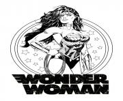 Coloriage wonder woman at the top pour adulte dc comics dessin