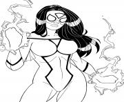 spider woman par windriderx23 dc comics dessin à colorier