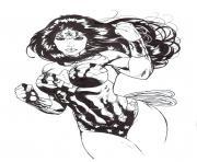 Coloriage wonder woman pour adulte book dc comics dessin