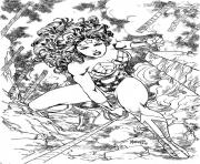 Coloriage wonder woman pour adulte ink par saruxaxa dc comics dessin