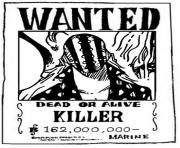 one piece wanted killer dead or alive dessin à colorier