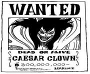 one piece wanted caesar clown dead or alive dessin à colorier