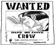 Coloriage one piece wanted crocodile dead or alive dessin