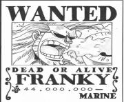one piece wanted franky marine dead or alive dessin à colorier
