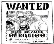 one piece wanted sarquiss dead or alive dessin à colorier