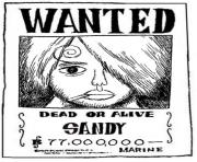 one piece wanted sandy dead or alive dessin à colorier