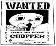 one piece wanted chopper dead or alive dessin à colorier