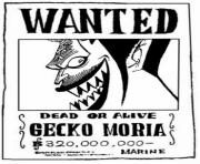 one piece wanted gecko moria dead or alive dessin à colorier