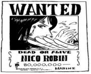 one piece wanted nico robin dead or alive dessin à colorier