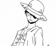 Coloriage luffy mini one piece manga dessin