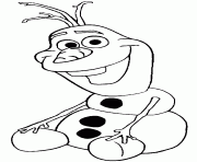 Coloriage Olaf est cool et aime la neige dessin