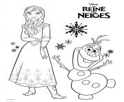 Coloriage Anna Olaf Kristoff Reine des Neiges dessin