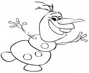Olaf Reine des Neiges tout joyeux dessin à colorier