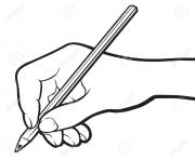 main avec un crayon dessin à colorier