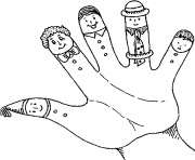 main enfants avec doigts humour drole dessin à colorier