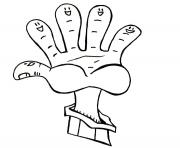 Coloriage main enfants avec doigts humour drole dessin