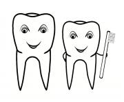 Coloriage dentiste lors dun nettoyage de dents dessin