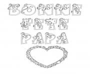 Coloriage fete des peres avec mot papa mandala doodle dessin