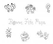 Coloriage bonne fete papa fetes des peres plusieurs dessins coeurs