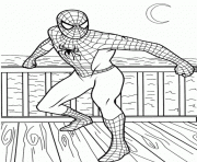 spiderman a la plage au bord de leau dessin à colorier