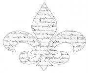 Coloriage fleur de lis medieval royal dessin