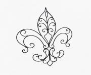 Coloriage fleur de lys vintage ancienne dessin