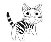 chat chi manga surpris dessin à colorier