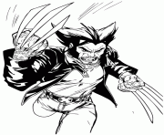 Coloriage Wolverine sans les griffes X Men dessin