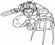 Wolverine sort ses griffes X Men dessin à colorier