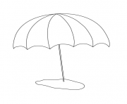 parasol de plage vacance ete dessin à colorier