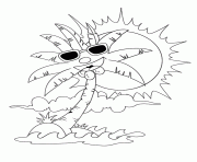 Coloriage monsieur se bronse au soleil vacance ete dessin