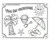 Coloriage vacances ete vive les vacances ete