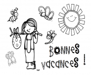 bonnes vacances les enfants ete dessin à colorier