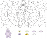 cartoon hippo magique dessin à colorier