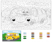boy driving a bus magique dessin à colorier
