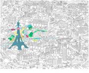 Coloriage xxl ville de paris france dessin