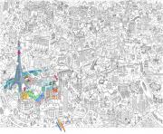 xxl ville de paris france dessin à colorier