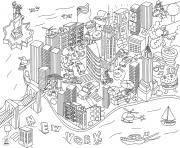 Coloriage new york ville usa xxl dessin