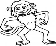 Coloriage singe sur une liane dessin