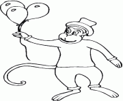 un singe avec des ballons dessin à colorier