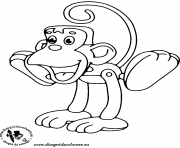 Coloriage Un singe avec sa queue dessin