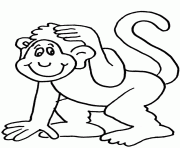 Coloriage beau singe avec une banane dessin