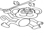 Coloriage adorable petit singe pour enfant dessin