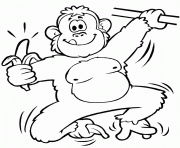 Coloriage un singe avec une banane dessin