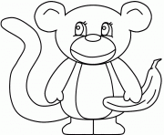 un singe avec une banane dessin à colorier